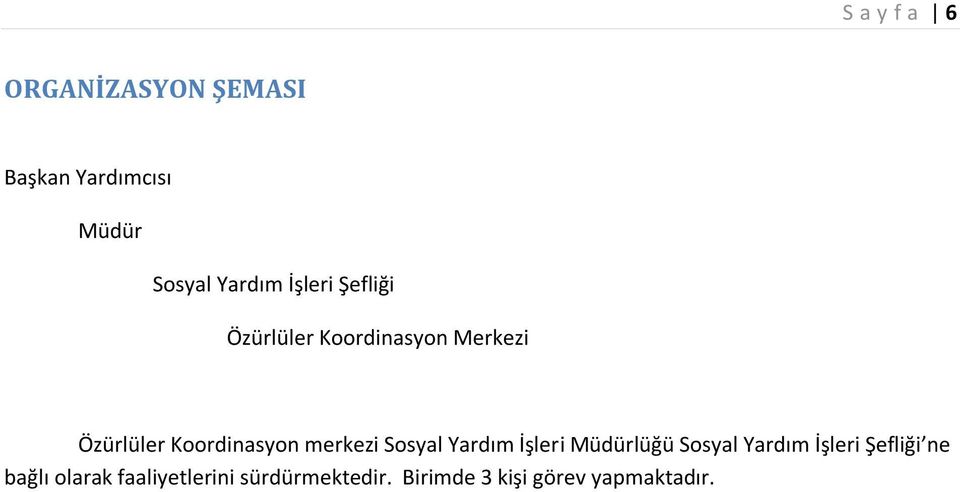 merkezi Sosyal Yardım İşleri Müdürlüğü Sosyal Yardım İşleri Şefliği ne