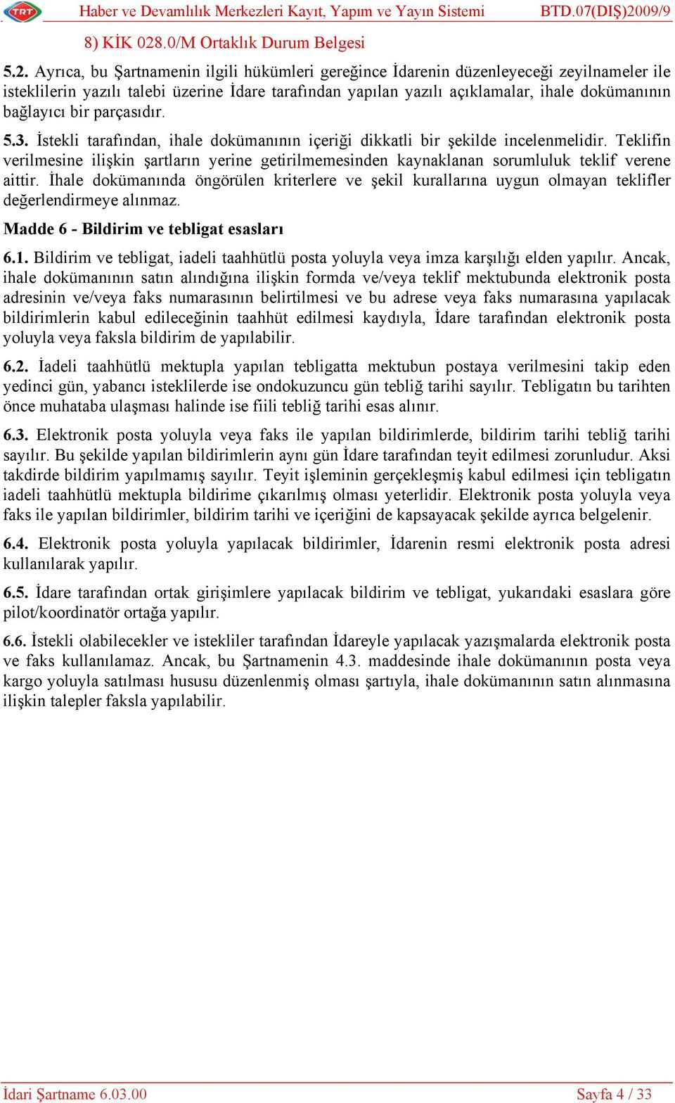 .0/M Ortaklık Durum Belgesi 5.2.