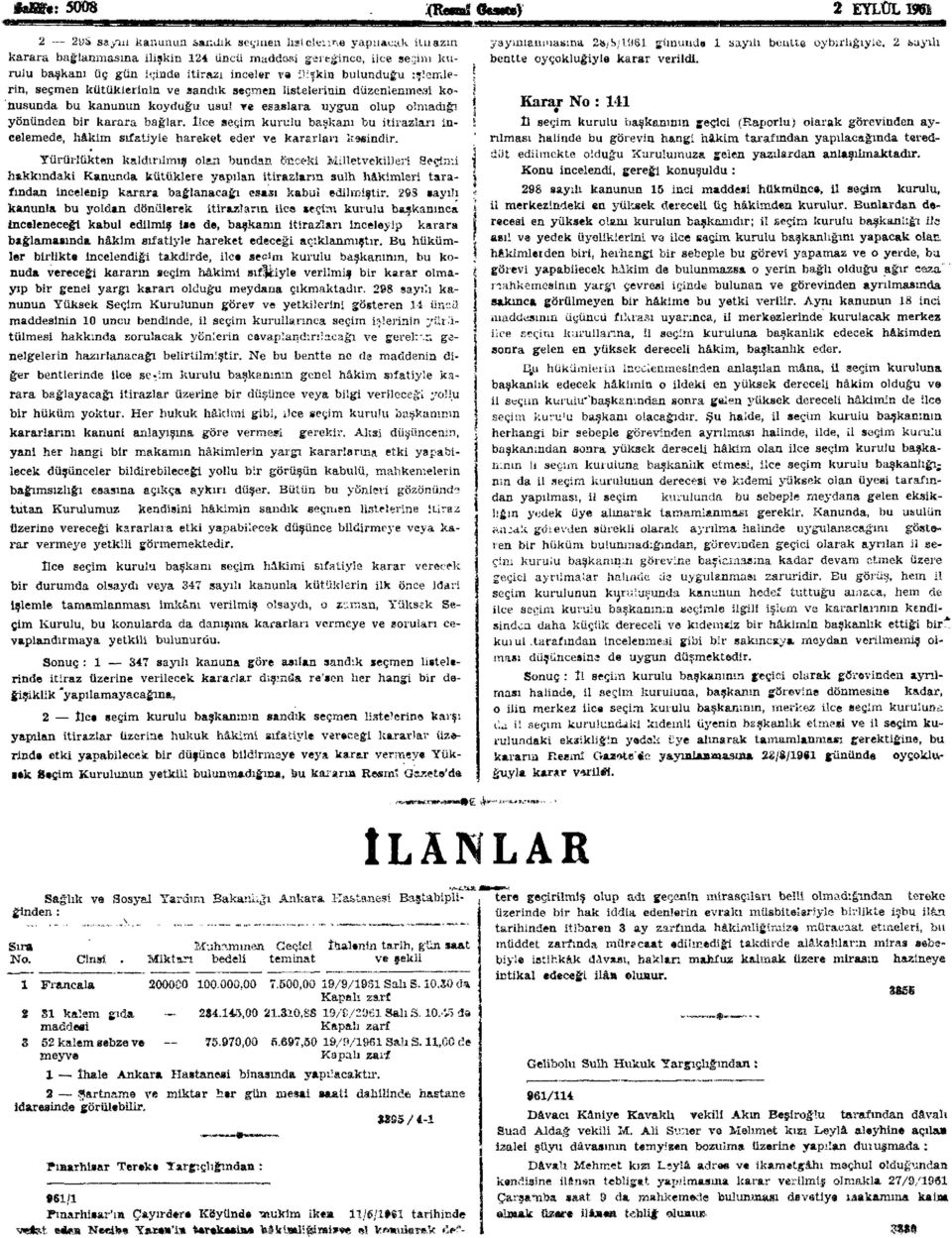 İlce seçim kurulu başkanı bu itirazları incelemede, hâkim sıfatiyle hareket eder ve kararları kesindir.