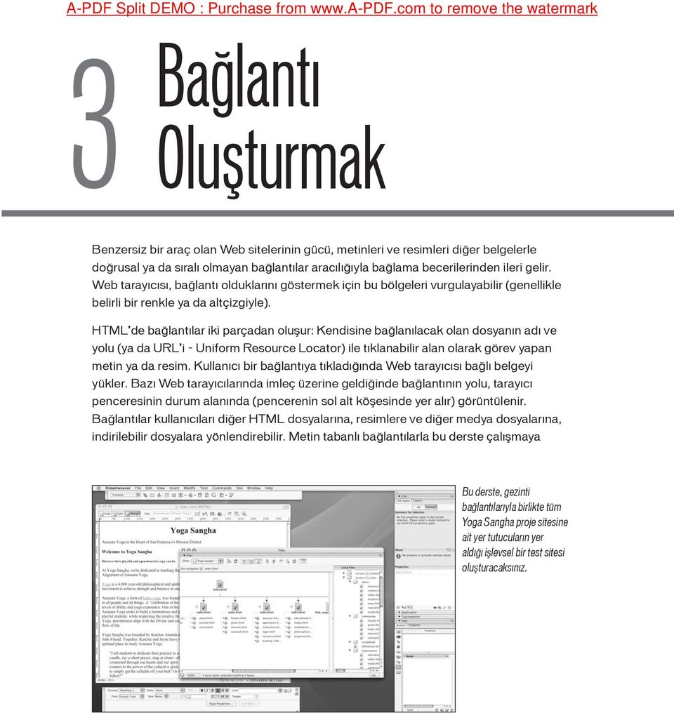 becerilerinden ileri gelir. Web tarayıcısı, bağlantı olduklarını göstermek için bu bölgeleri vurgulayabilir (genellikle belirli bir renkle ya da altçizgiyle).