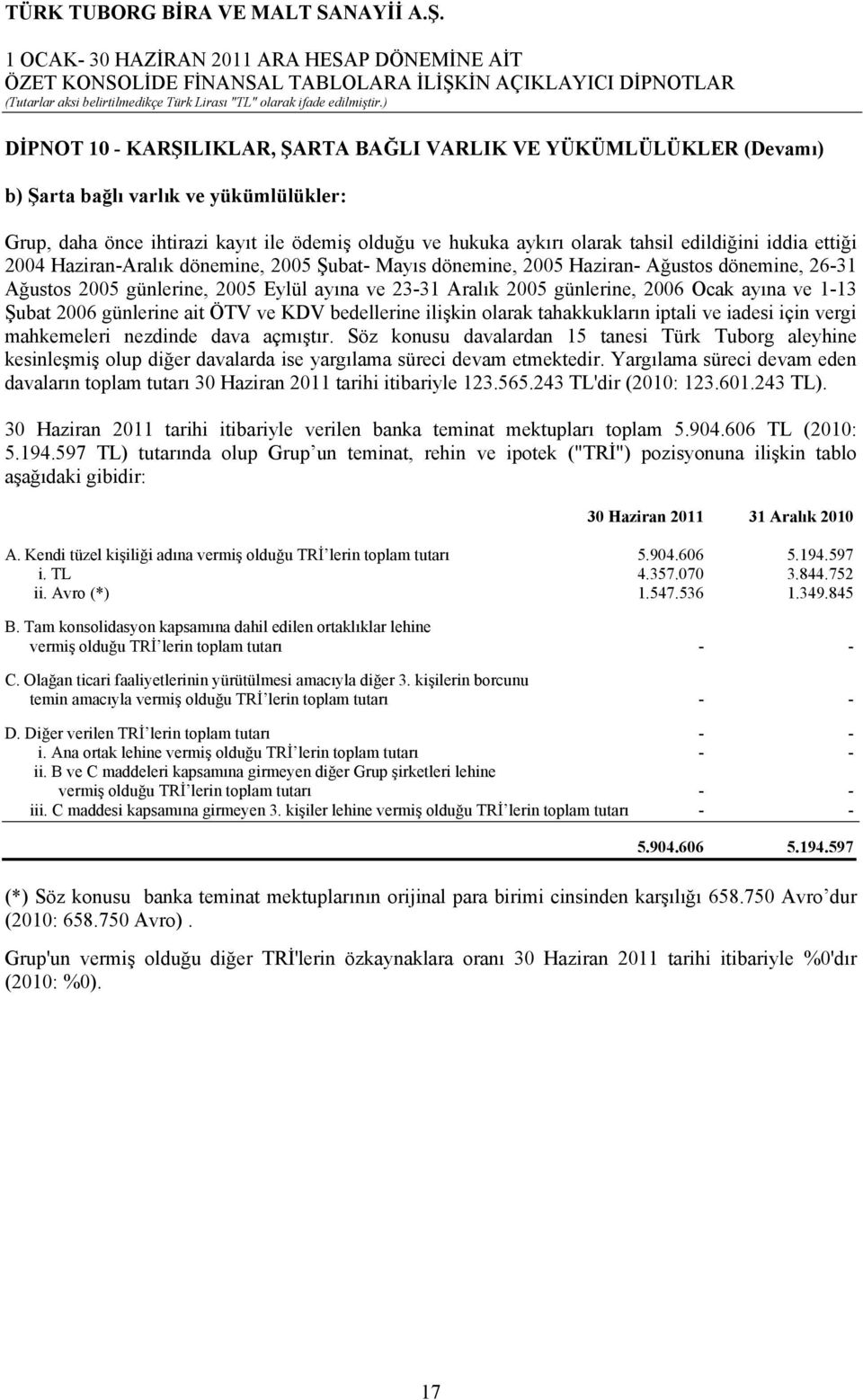 Ocak ayına ve 1-13 Şubat 2006 günlerine ait ÖTV ve KDV bedellerine ilişkin olarak tahakkukların iptali ve iadesi için vergi mahkemeleri nezdinde dava açmıştır.