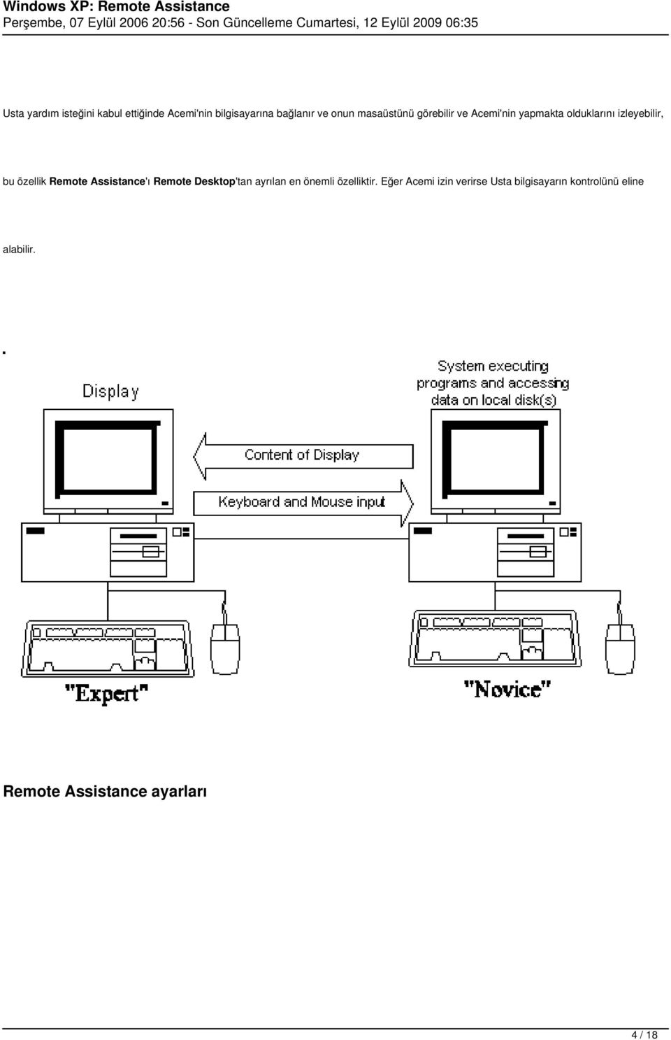 Remote Assistance'ı Remote Desktop'tan ayrılan en önemli özelliktir.