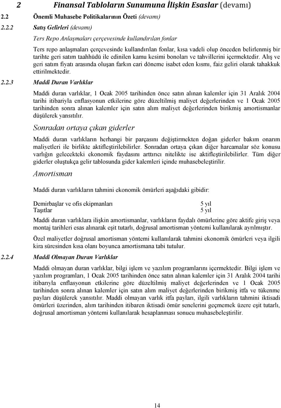 Alış ve geri satım fiyatı arasında oluşan farkın cari döneme isabet eden kısmı, faiz geliri olarak tahakkuk ettirilmektedir. 2.