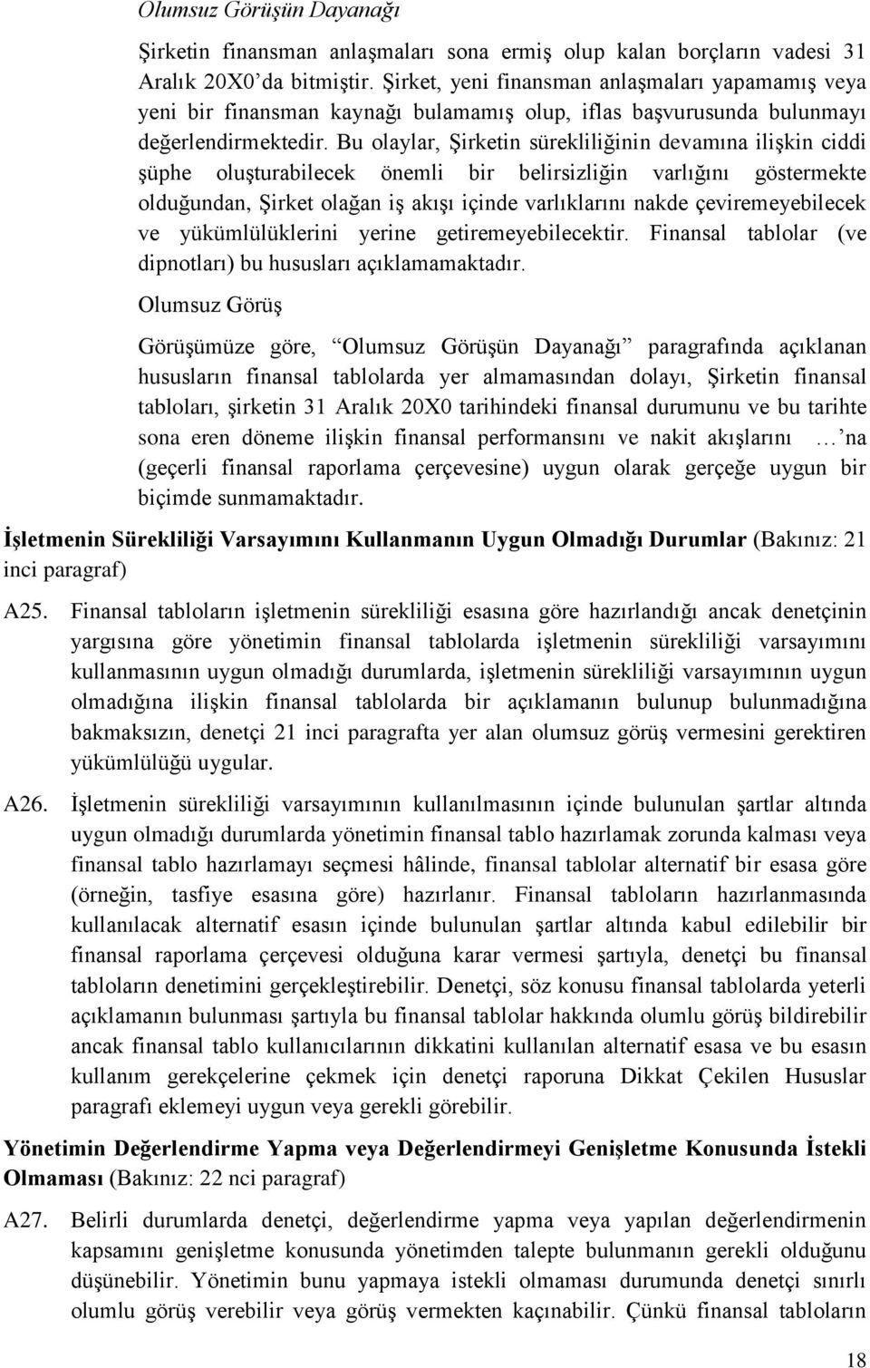 Bu olaylar, Şirketin sürekliliğinin devamına ilişkin ciddi şüphe oluşturabilecek önemli bir belirsizliğin varlığını göstermekte olduğundan, Şirket olağan iş akışı içinde varlıklarını nakde