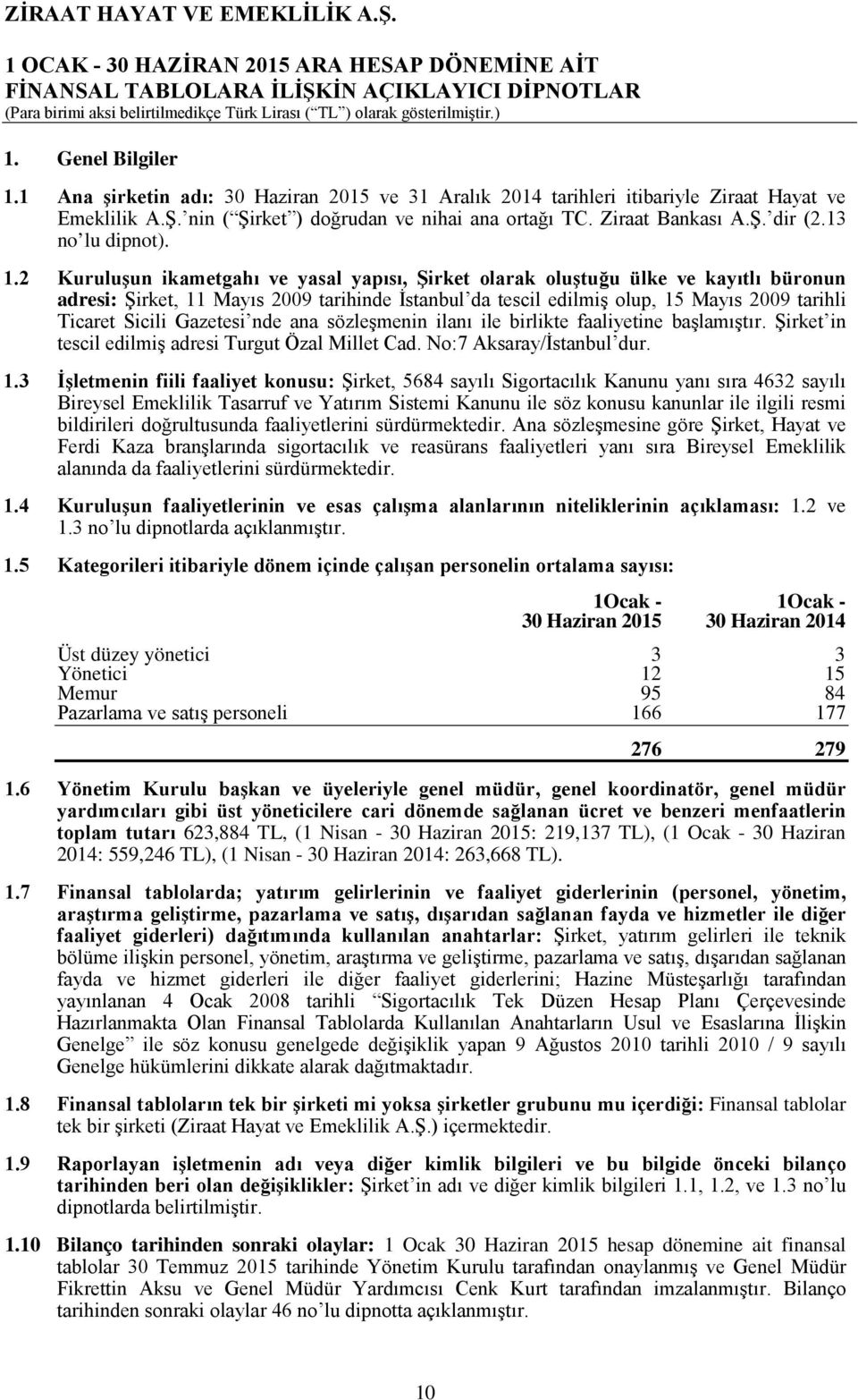 2 Kuruluşun ikametgahı ve yasal yapısı, Şirket olarak oluştuğu ülke ve kayıtlı büronun adresi: Şirket, 11 Mayıs 2009 tarihinde İstanbul da tescil edilmiş olup, 15 Mayıs 2009 tarihli Ticaret Sicili