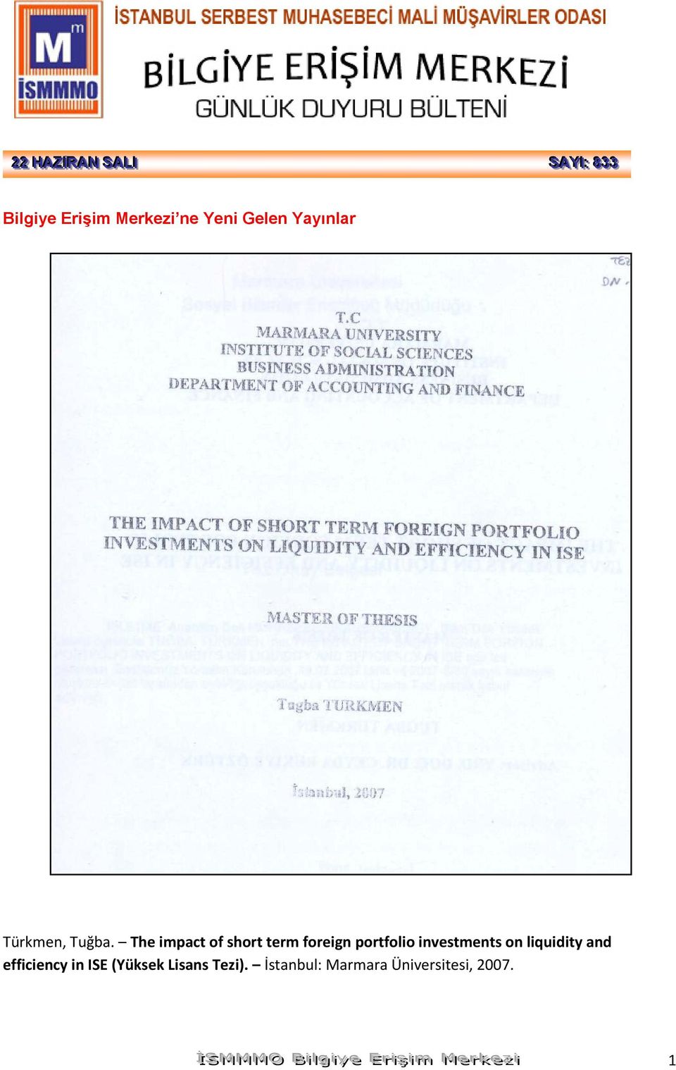 The impact of short term foreign portfolio investments on liquidity and efficiency