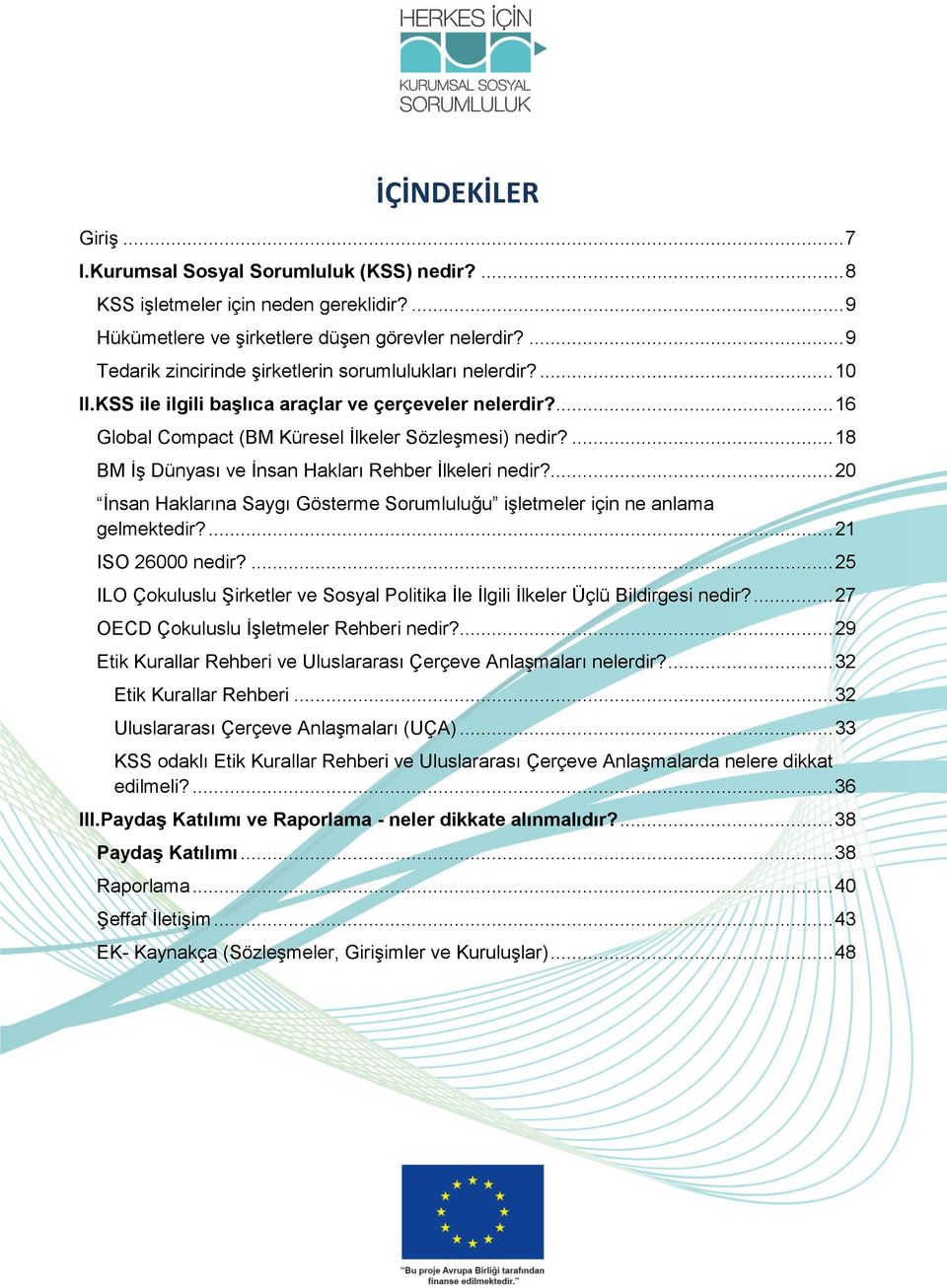 ... 18 BM İş Dünyası ve İnsan Hakları Rehber İlkeleri nedir?... 20 İnsan Haklarına Saygı Gösterme Sorumluluğu işletmeler için ne anlama gelmektedir?... 21 ISO 26000 nedir?