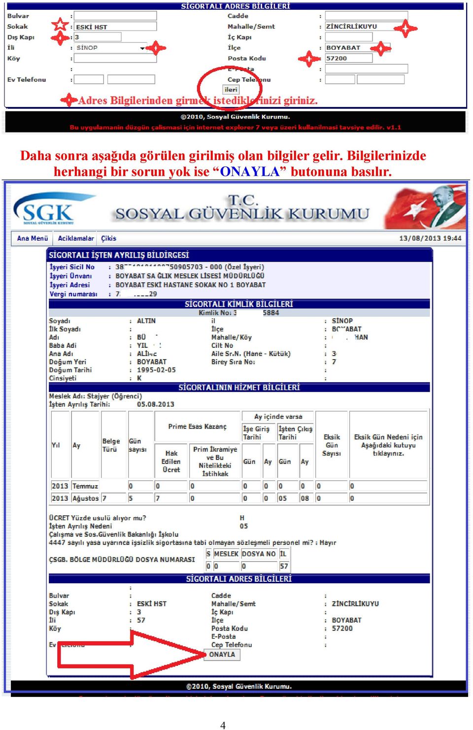 Bilgilerinizde herhangi bir