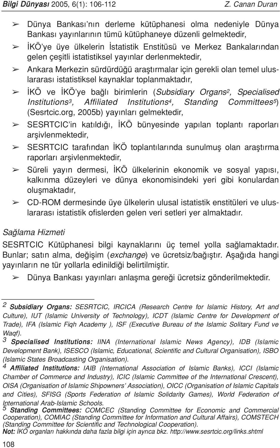 (Subsidiary Organs 2, Specialised Institutions 3, Affiliated Institutions 4, Standing Committees 5 ) (Sesrtcic.