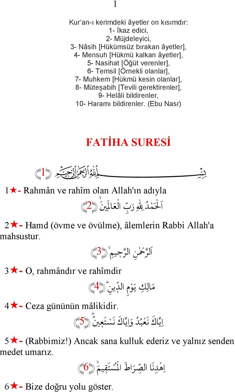 (Ebu Nasr) FATĐHA SURESĐ 1 1 - Rahmân ve rahîm olan Allah'ın adıyla رب אא 2 א 2 - Hamd (övme ve övülme), âlemlerin Rabbi Allah'a mahsustur.