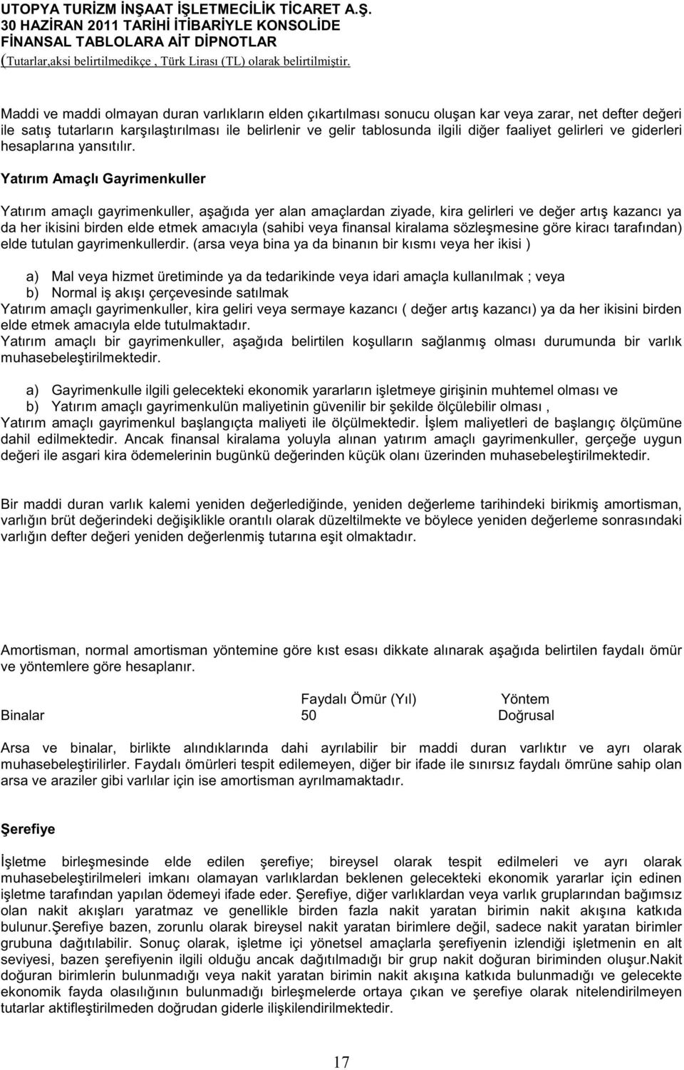 Yatırım Amaçlı Gayrimenkuller Yatırım amaçlı gayrimenkuller, a a ıda yer alan amaçlardan ziyade, kira gelirleri ve de er artı kazancı ya da her ikisini birden elde etmek amacıyla (sahibi veya