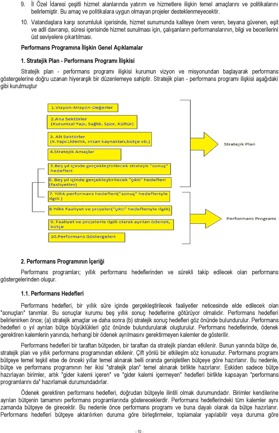 ve becerilerini üst seviyelere çıkartılması. Performans Programına İlişkin Genel Açıklamalar 1.