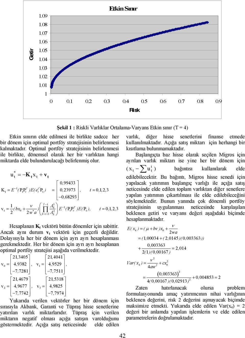 u K x + v, 99 C K E ( PP E(e P, 97,,,,, 689 ν A k v (bx + E ( PP E( P,,,, wa k+ Ak Hesaplaa K vekörü büü döemler içi sabiir. Acak ayı durum v vekörü içi geçerli değildir.