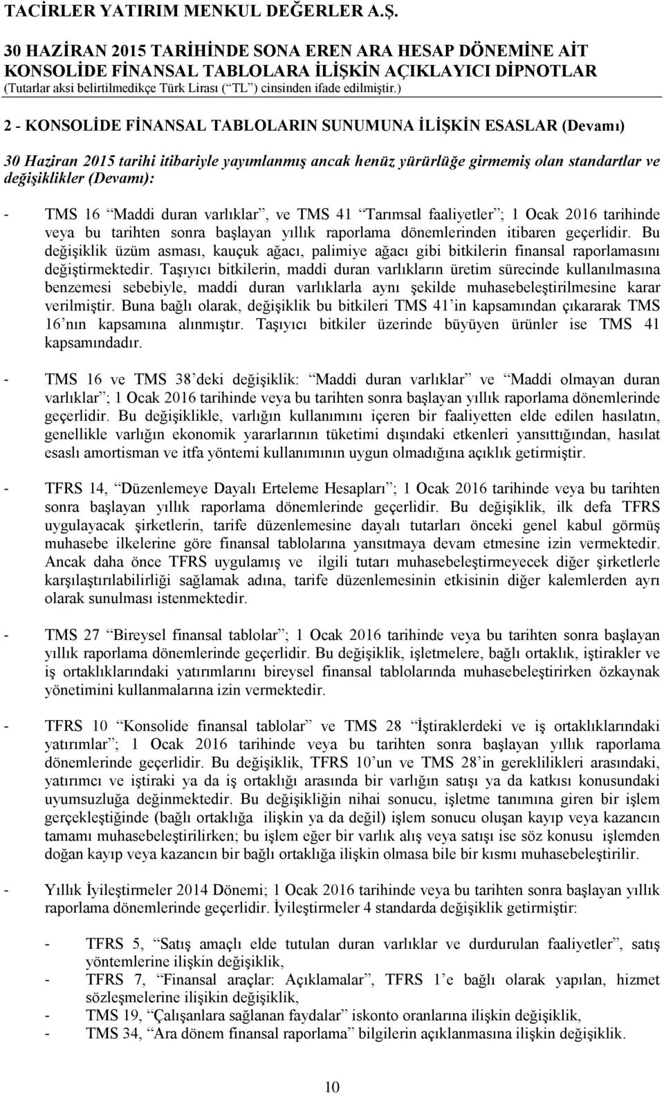 Bu değişiklik üzüm asması, kauçuk ağacı, palimiye ağacı gibi bitkilerin finansal raporlamasını değiştirmektedir.