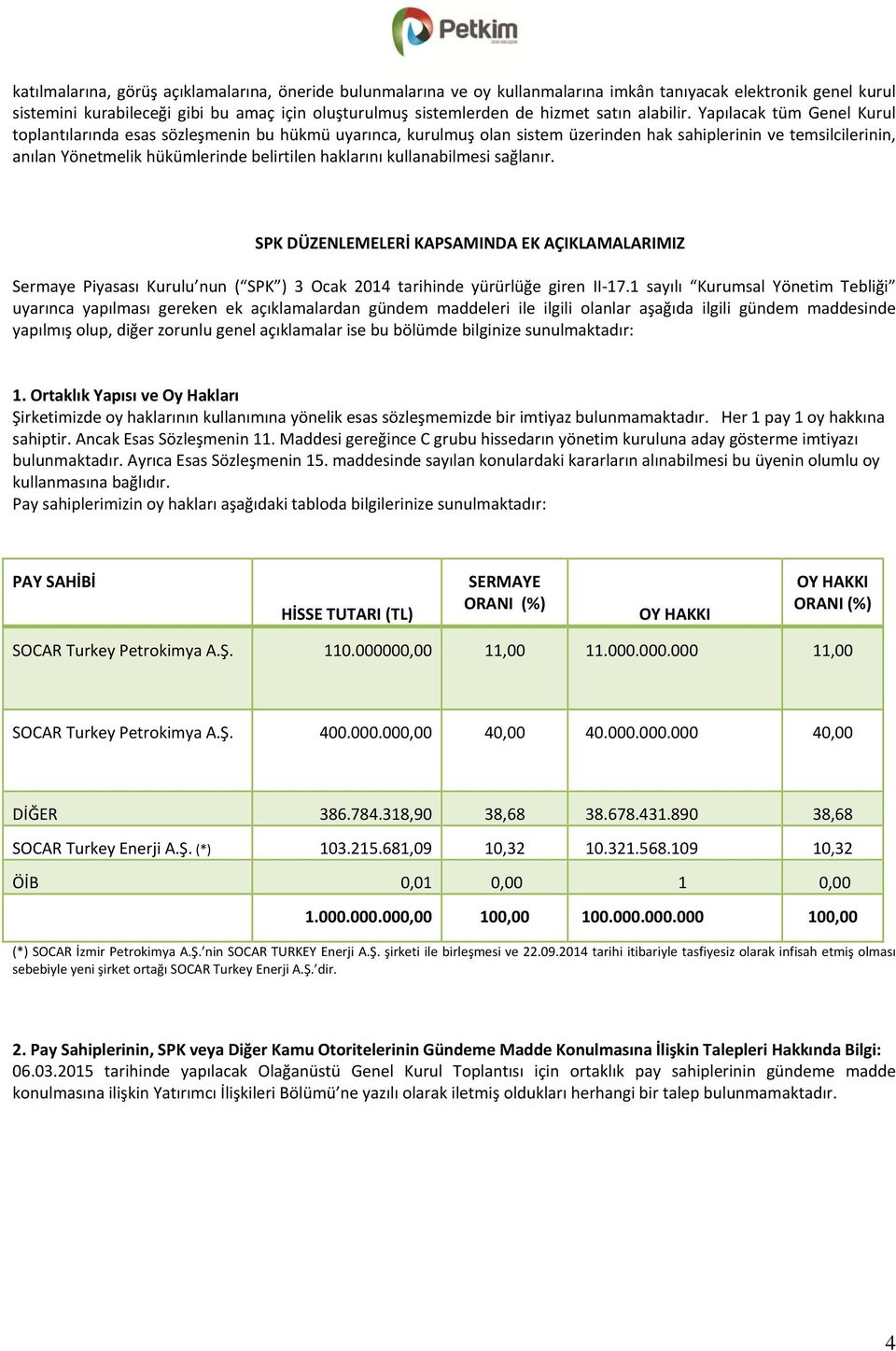 Yapılacak tüm Genel Kurul toplantılarında esas sözleşmenin bu hükmü uyarınca, kurulmuş olan sistem üzerinden hak sahiplerinin ve temsilcilerinin, anılan Yönetmelik hükümlerinde belirtilen haklarını