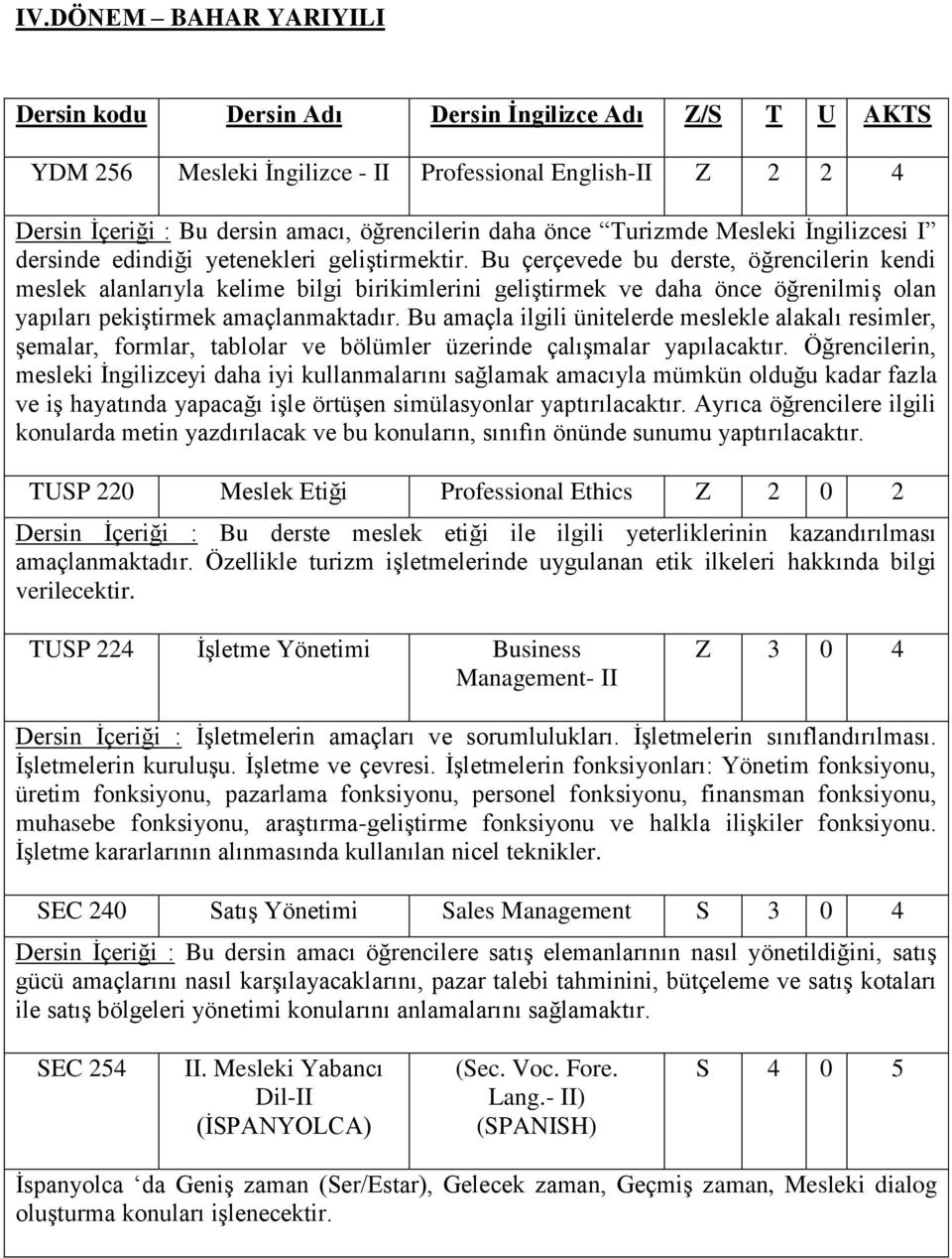 Bu amaçla ilgili ünitelerde meslekle alakalı resimler, şemalar, formlar, tablolar ve bölümler üzerinde çalışmalar yapılacaktır.