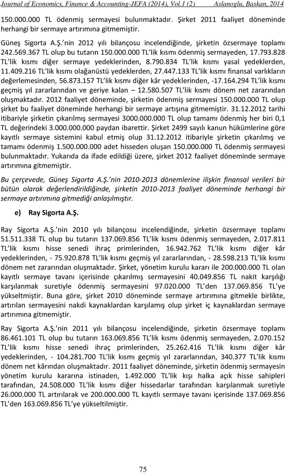 216 TL lik kısmı olağanüstü yedeklerden, 27.447.133 TL lik kısmı finansal varlıkların değerlemesinden, 56.873.157 TL lik kısmı diğer kâr yedeklerinden, -17.164.