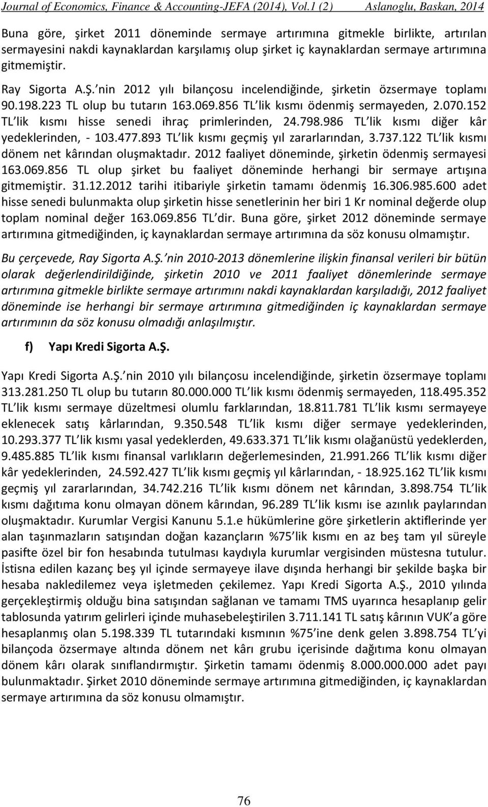 152 TL lik kısmı hisse senedi ihraç primlerinden, 24.798.986 TL lik kısmı diğer kâr yedeklerinden, - 103.477.893 TL lik kısmı geçmiş yıl zararlarından, 3.737.