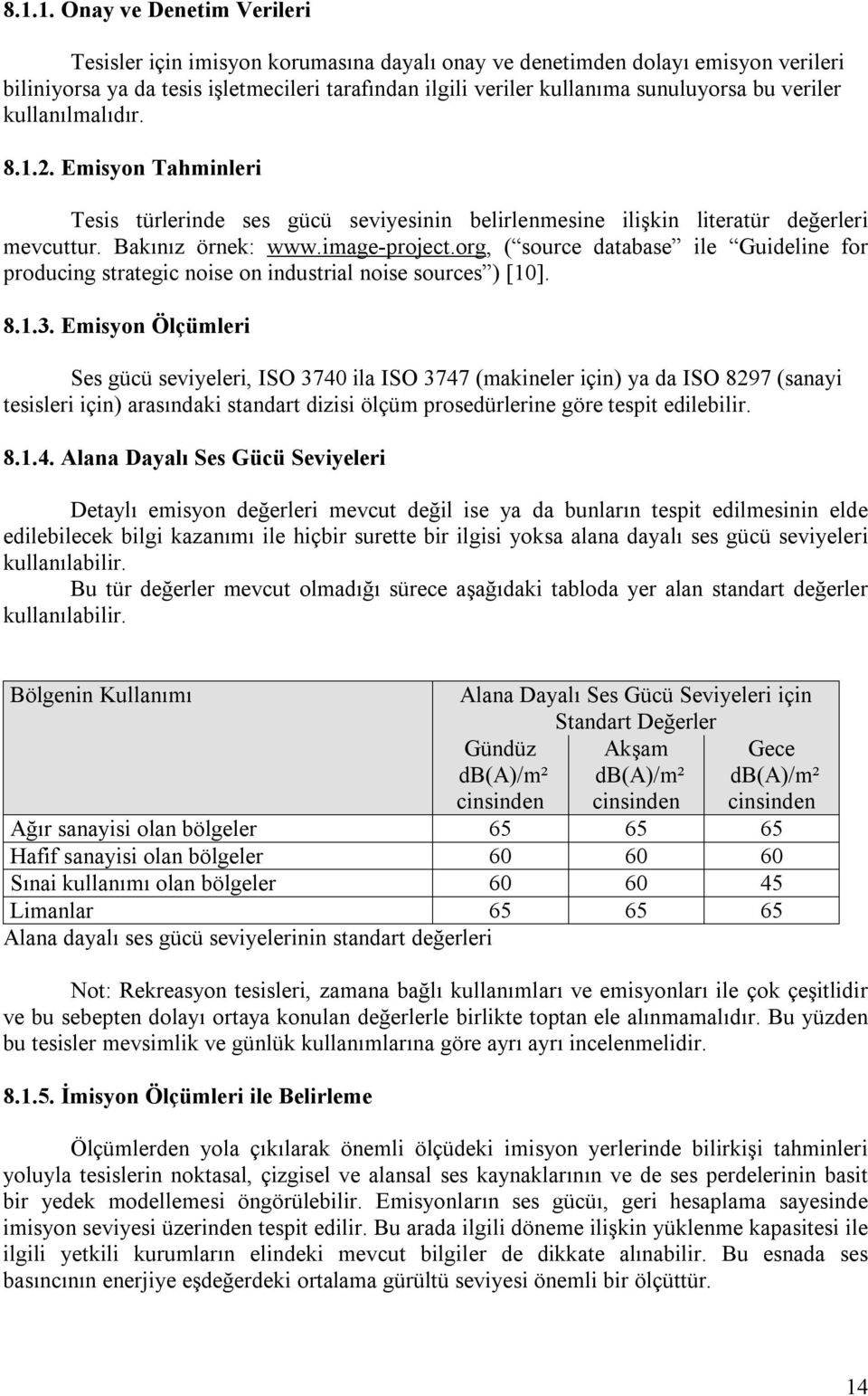 org, ( source database ile Guideline for producing strategic noise on industrial noise sources ) [10]. 8.1.3.