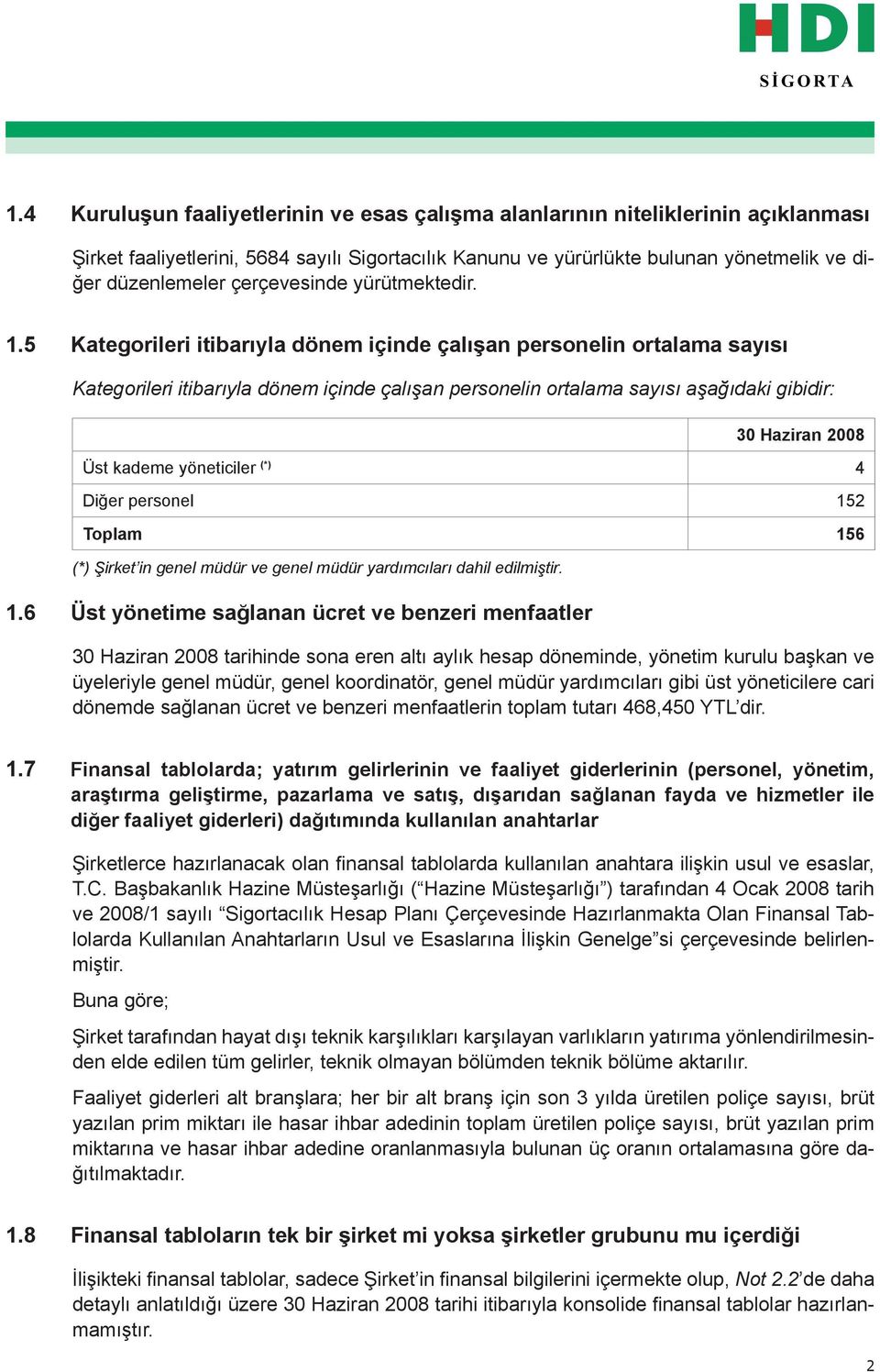 5 Kategorileri itibarıyla dönem içinde çalışan personelin ortalama sayısı Kategorileri itibarıyla dönem içinde çalışan personelin ortalama sayısı aşağıdaki gibidir: Üst kademe yöneticiler (*) 4 Diğer