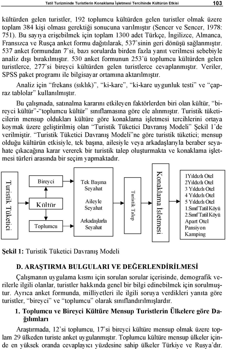 537 anket formundan 7si, baz sorularda birden fazla yan t verilmesi sebebiyle analiz d b rak lm t r.