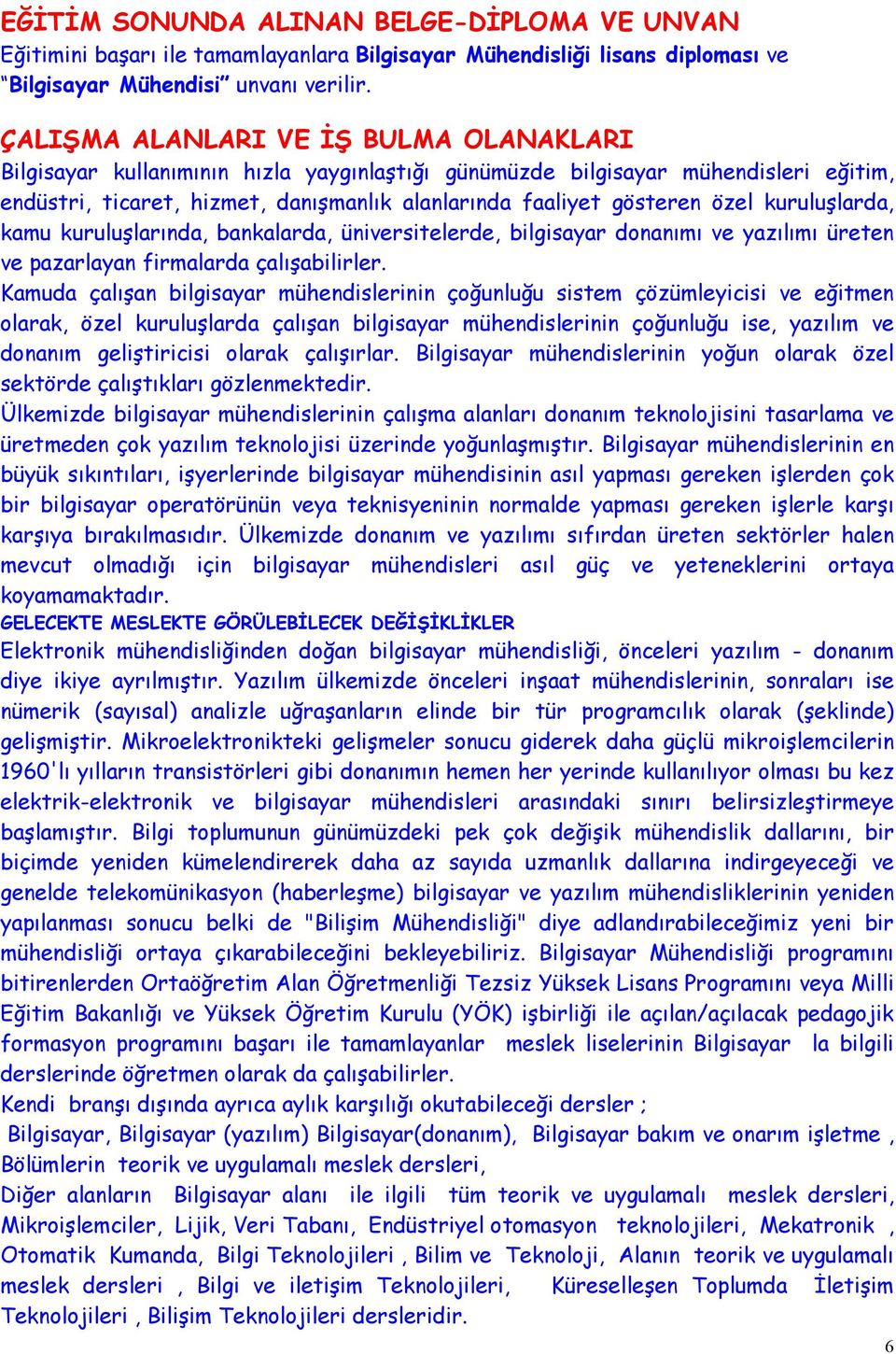 kuruluşlarda, kamu kuruluşlarında, bankalarda, üniversitelerde, bilgisayar donanımı ve yazılımı üreten ve pazarlayan firmalarda çalışabilirler.