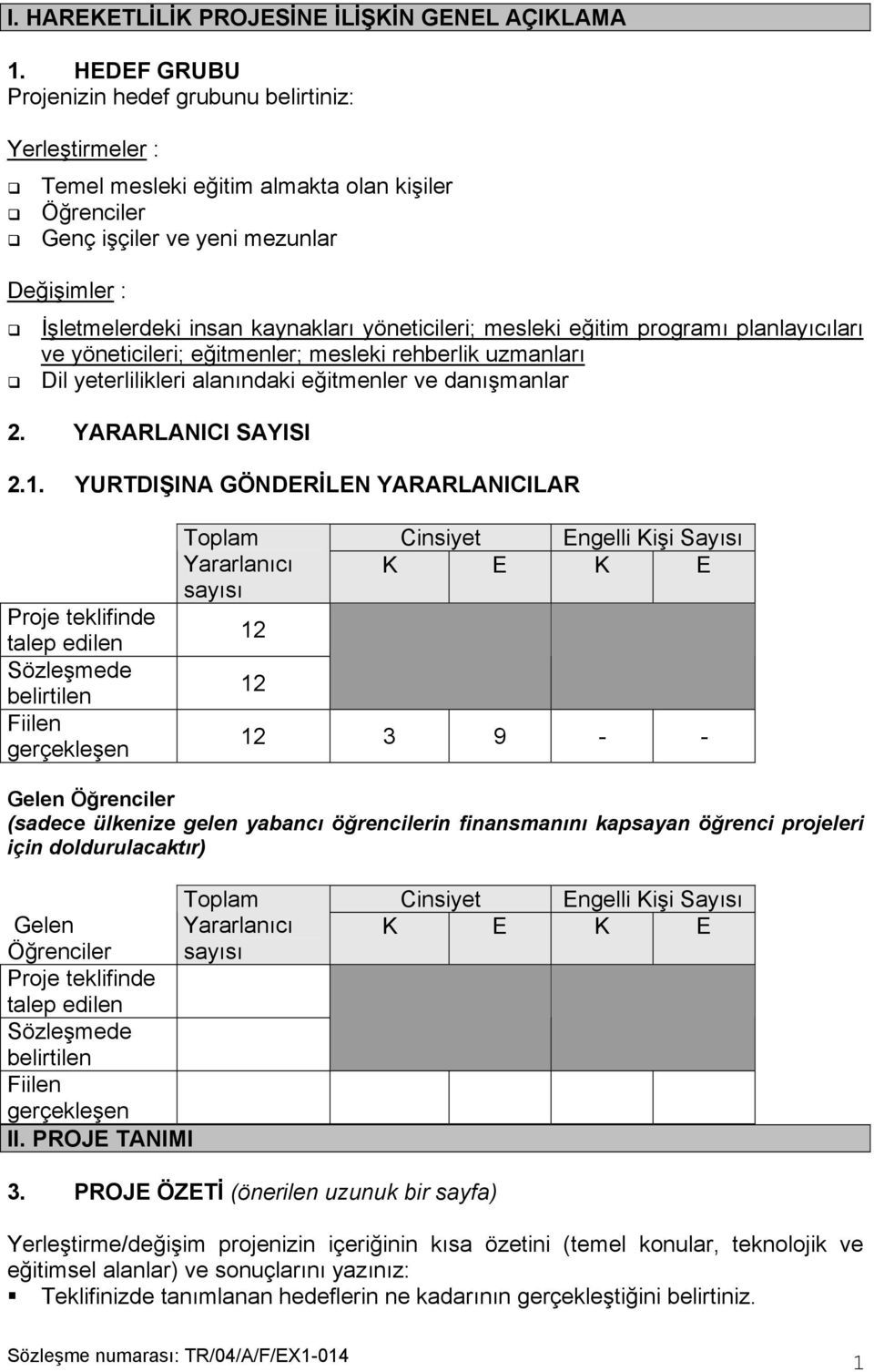 yöneticileri; mesleki eğitim programı planlayıcıları ve yöneticileri; eğitmenler; mesleki rehberlik uzmanları Dil yeterlilikleri alanındaki eğitmenler ve danışmanlar 2. YARARLANICI SAYISI 2.1.