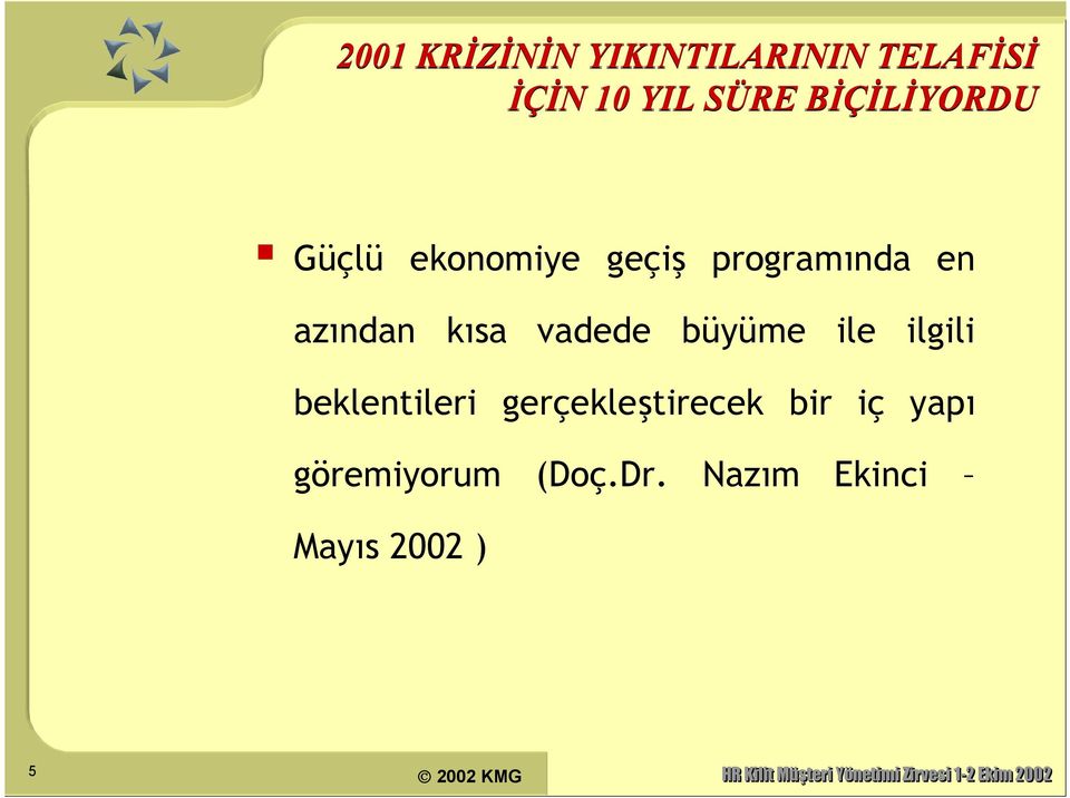 kısa vadede büyüme ile ilgili beklentileri