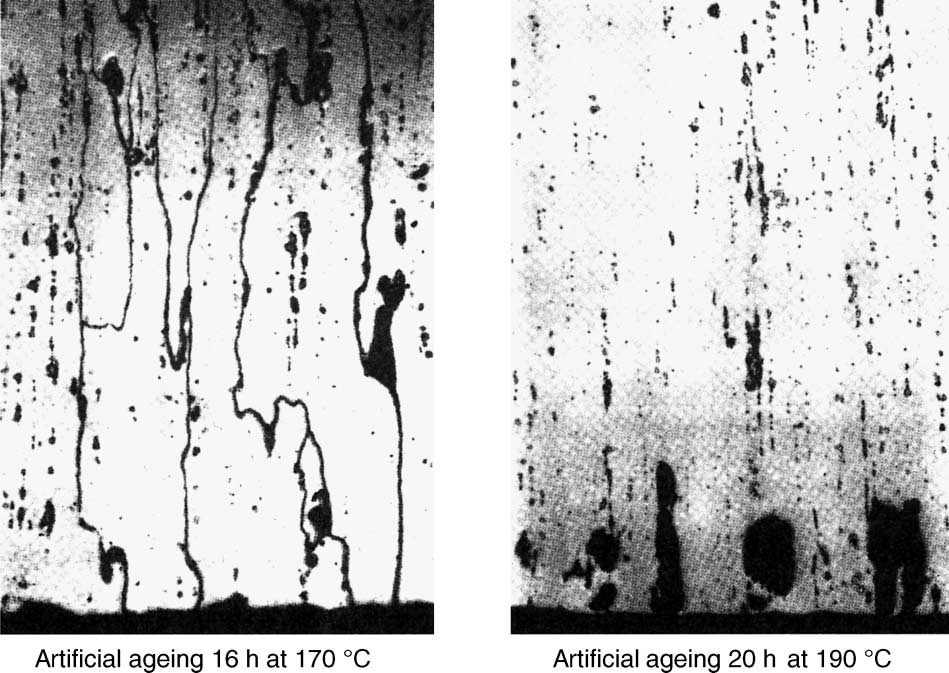 126 Corrosion of Aluminium T6. On the other hand, the over-aged temper T73 increases the resistance to intercrystalline corrosion (Figure B.2.10).