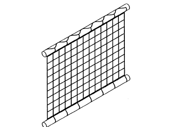 Bildiriler Kitabı Şekil 4 V tipi güvenlik ağı (TS 1263-1, 2004). Güvenlik ağının yukarıdaki kenarı, çalışma alanının en azından 1,0 m yukarısında olmalıdır.