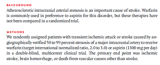 vasküler ölüm ve inme önlenmesinde ASA warfarine eşit etkinlikte, ancak daha üstün emniyette Ayrıca ciddi stenozu
