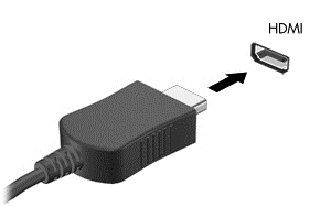 Video veya ses aygıtını HDMI bağlantı noktasına bağlamak için: 1. HDMI kablosunun bir ucunu bilgisayardaki HDMI bağlantı noktasına bağlayın. 2. Kablonun diğer ucunu video aygıtına bağlayın. 3.