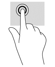 Dokunma Ekran üzerinde seçim yapmak için Dokunmatik Yüzey'deki Dokunma işlevini kullanın. Seçim yapmak için, Dokunmatik Yüzey alanına bir parmağınızla dokunun.