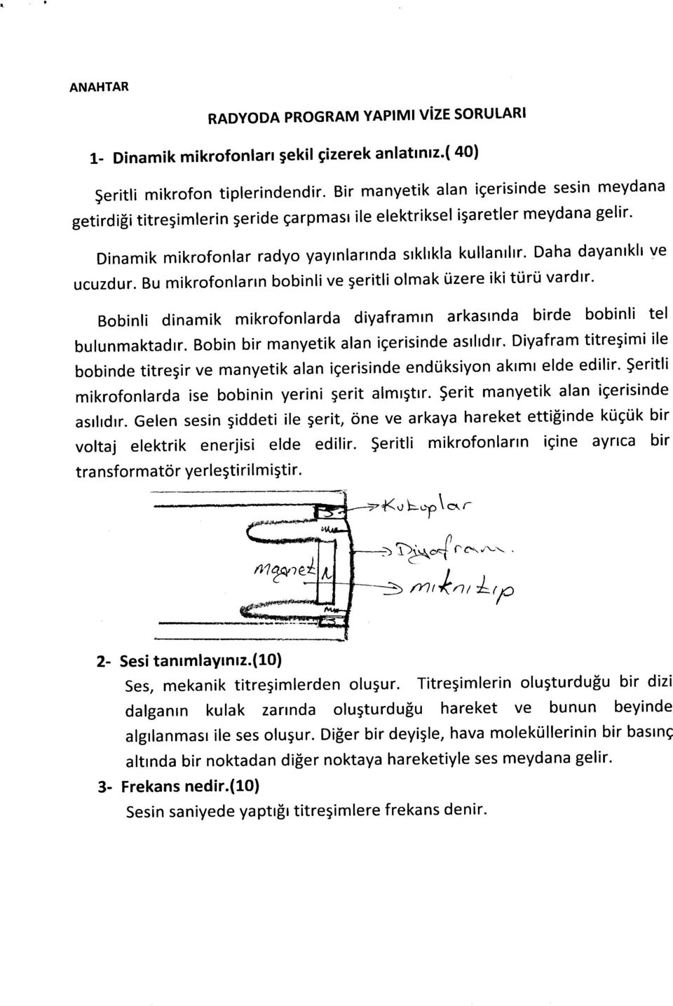 Daha dayanlklr ve ucuzdur. Bu mikrofonlarrn bobinli ve geritli olmak i.izere iki ti.irtl vardtr. Bobinli dinamik mikrofonlarda diyaframrn arkastnda birde bobinli tel bulunmaktadrr.