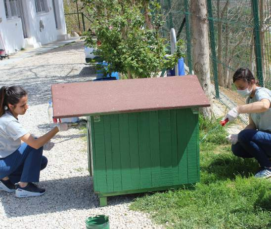 Muğla Büyükşehir Belediyesi Geçici Hayvan Bakımevine gelen genç hayvan severler, barınak personelinin kendilerine çok yardımcı olduklarını ve bakımevindeki çalışmalara katılarak kendilerini çok mutlu