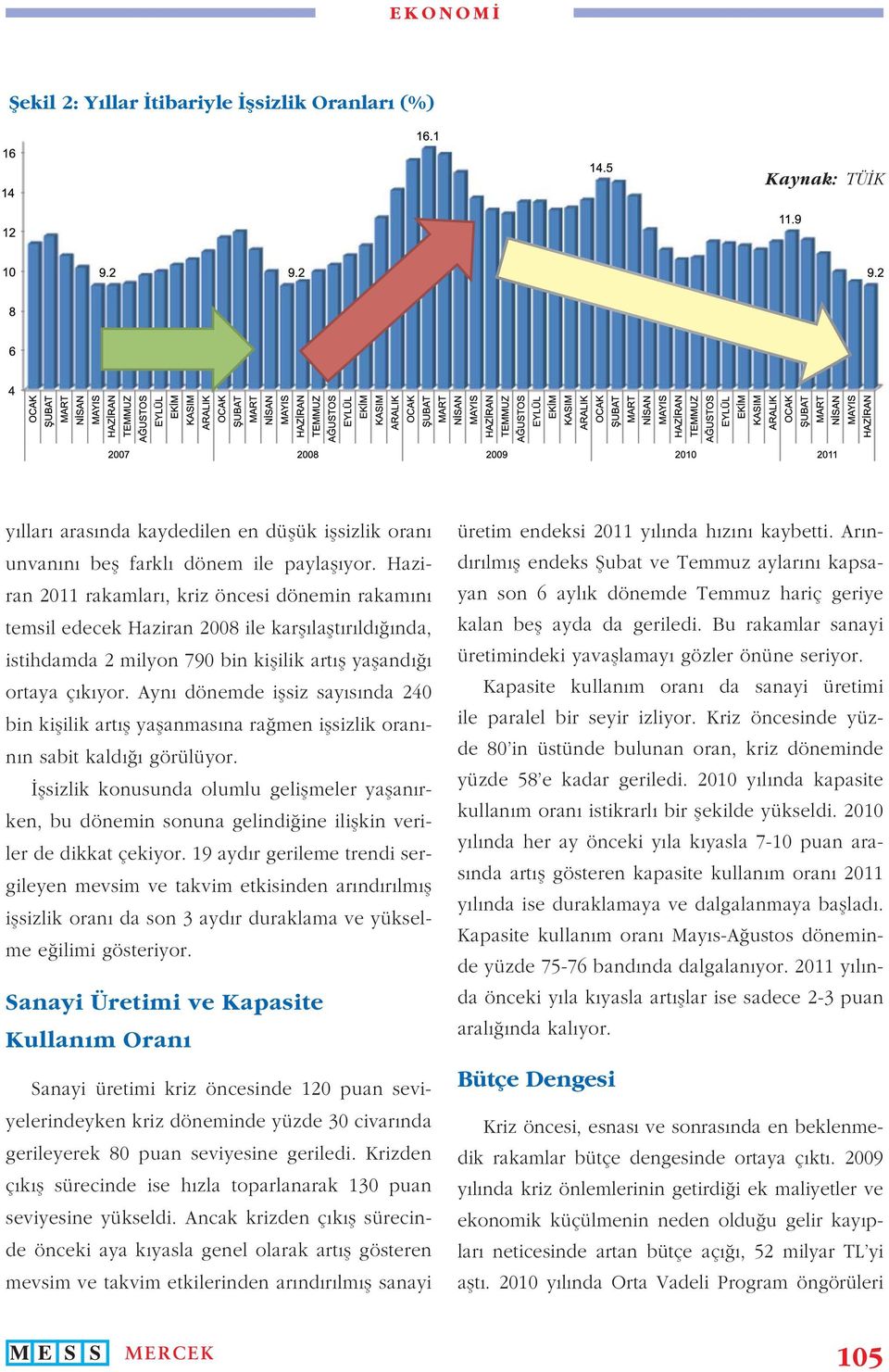 Ayn dönemde i siz say s nda 240 bin ki ilik art ya anmas na ra men i sizlik oran n n sabit kald görülüyor.