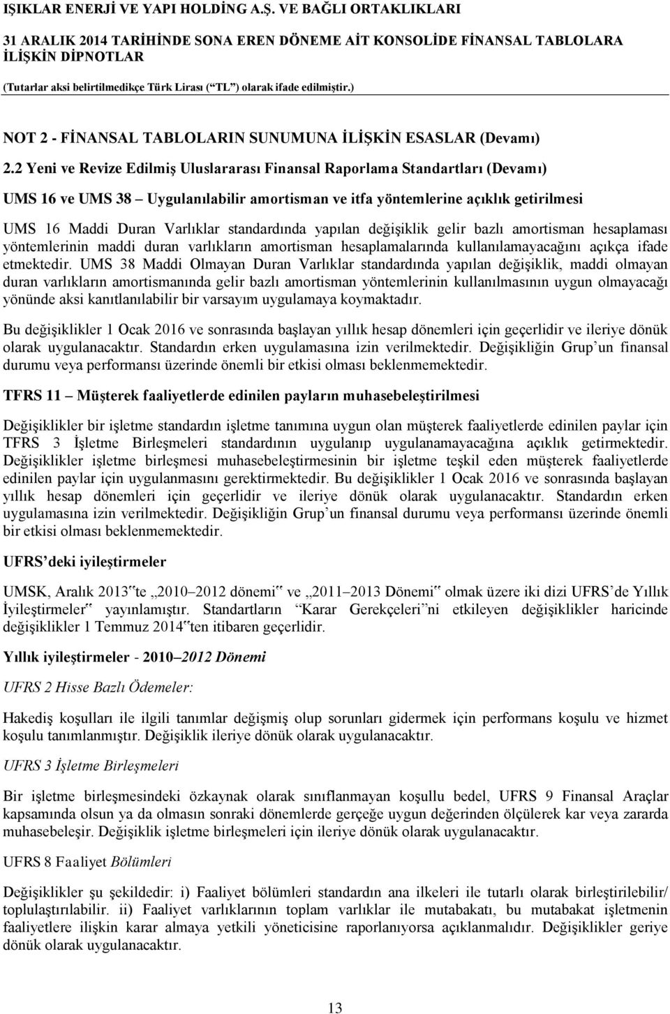 standardında yapılan değişiklik gelir bazlı amortisman hesaplaması yöntemlerinin maddi duran varlıkların amortisman hesaplamalarında kullanılamayacağını açıkça ifade etmektedir.