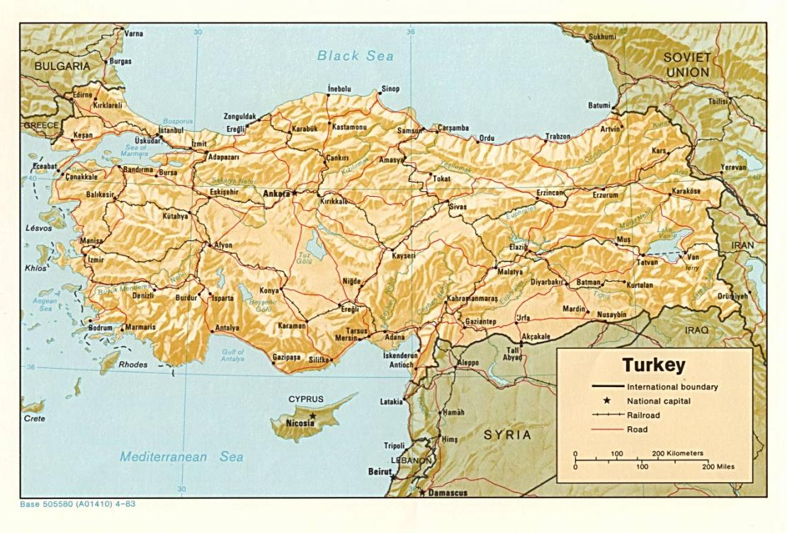 1700 km Türkiye Türkiye nin bir ucundan diğer ucuna (örn.