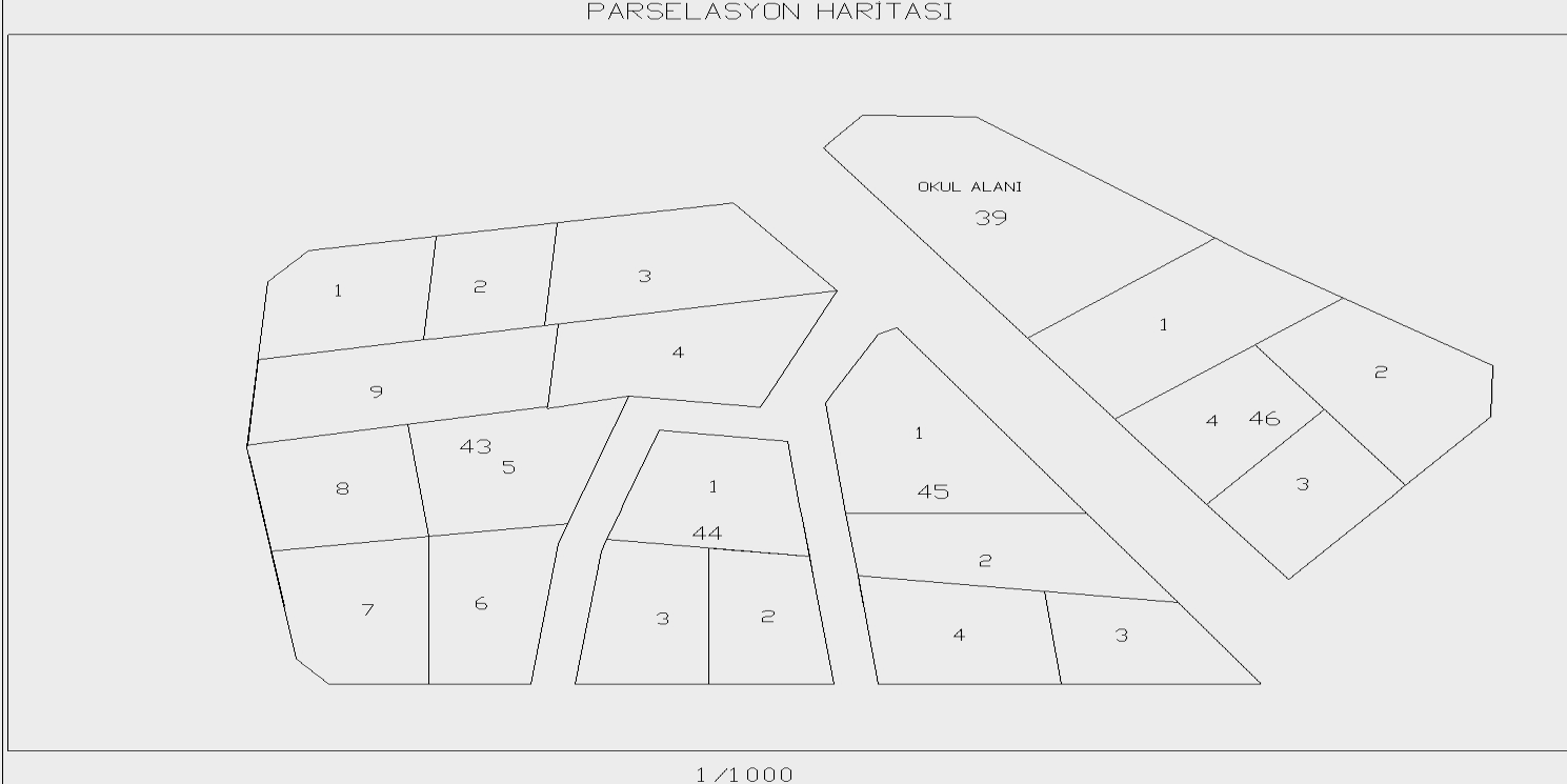 Şekil 4 Parsel numaralarının verilmesine bir örnek Kadastro Yapılmayan Yerlerdeki Düzenleme İşleri Madde 38- Kadastrosu yapılmayan yerlerde arazi ve arsa düzenleme işleri: a) Halihazır haritanın