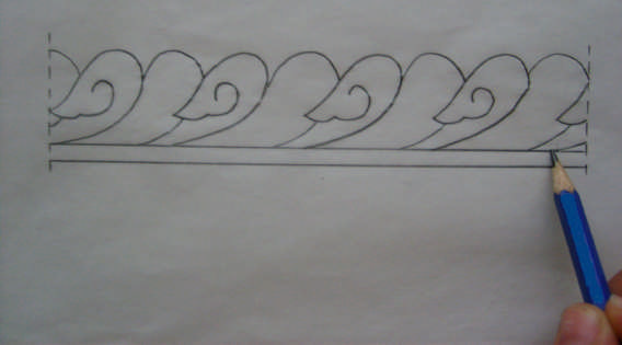 e- Kareli kağıt üzerinde, kanaviçe içine devam eden münhani motifi çiziniz ( Resim 3.