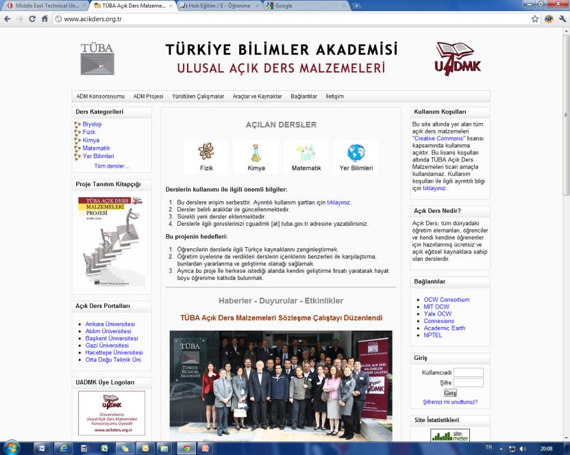 Açık İçerik Ders formatında organize edilmiş, ücretsiz ve serbestçe ulaşılabilen, sayısal ortamda bulunan Kullanıma ve adaptasyona belli