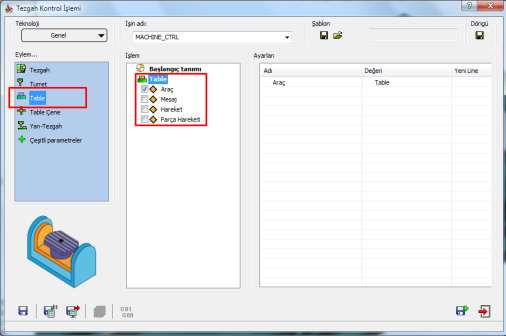 Tezgah Kontrol İşlemi Penceresinde Daha Kolay Erişimler «Tezgah Kontrol