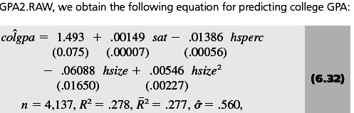 (6.31) deki regresyonda sabit terim teta(o) a eşittir ve dolayısıyla onun standart hatası da teta(o) ın st hatasıdır.örnek: (6.