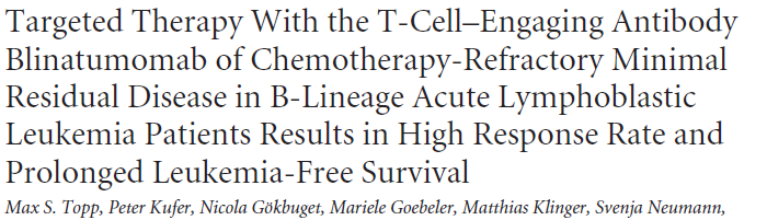 Eriskin ALL, 15 persistent mrd, 5 mrd relaps/20 hasta, 3 siklus blinatumomab, 16/20 MRD-, 8/16 kit relaps yok,