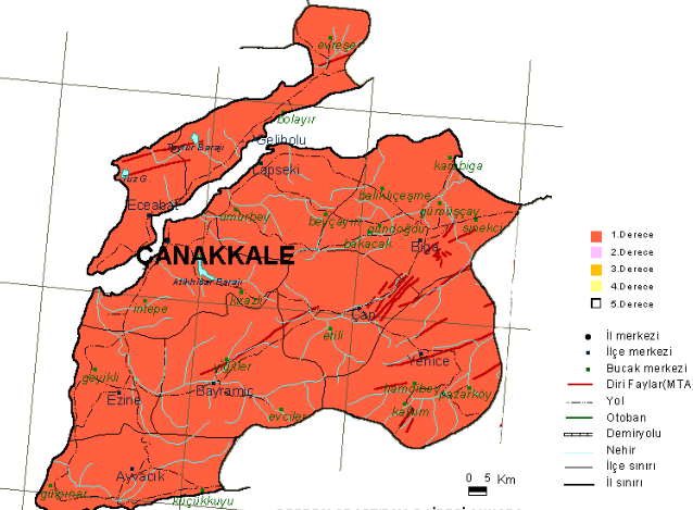 Depremin merkez üstü Gülpınar- Ayvacık-Çanakkale I. Derece Deprem Bölgesi içerisinde yer almaktadır. 07.02.