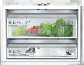 Bu teknolojinin merkezinde tazelik var. VitaFresh pro 0 C çekmeceleri, sebze-meyveleri ve et ürünlerini çok daha uzun süre taze tutar.