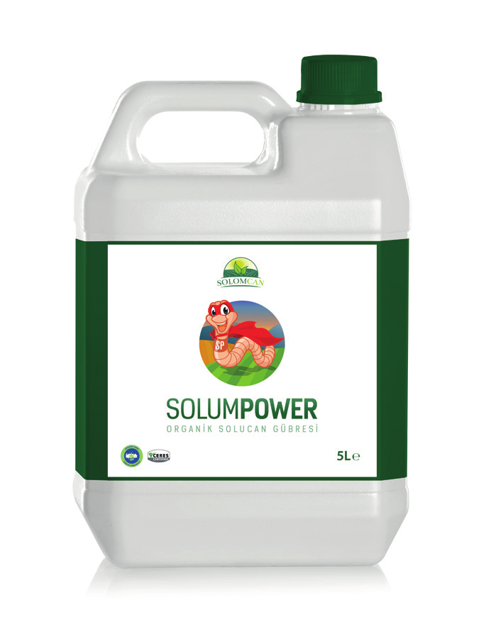 ORGANİK, SIVI SOLUCAN GÜBRESİ Ürün Özellikleri SolumPower, %100 sıvı ve organik solucan gübresi olup bitkinin Solum2Soil'le taban gübrelemesi yapıldıktan sonra üst gübrelemesinin yapılarak bitkiye