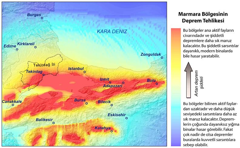 866 Tekirdağ ilinde şiddetli deprem üretebilecek fay, ilin güneyinden geçen ve Saros Körfezine doğru uzanan Ganos Fayı dır (Yaltırak, 1996: 138). Bu fayın batı bölümünde 1766 ve 1912 de M6.8 ve M7.