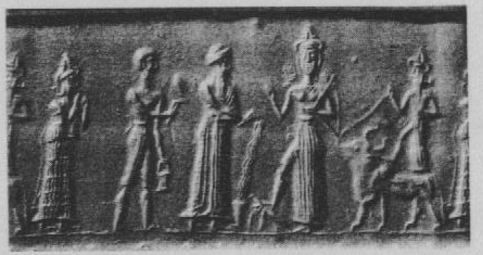 100 Fatma Sevinç Şekil 16: British Museum da bazı Eski Babil mühürlerinde rahiplerin temsil edilişlerine dair detaylar. Collon 1986, s.34-35.