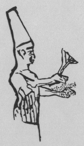 Eski Yakındoğu da Rahip ve Rahibe Tasvirleri 103 Şekil 24: Bir kabın omuz kısmındaki baskı, M.Ö. 13. yüzyıl.
